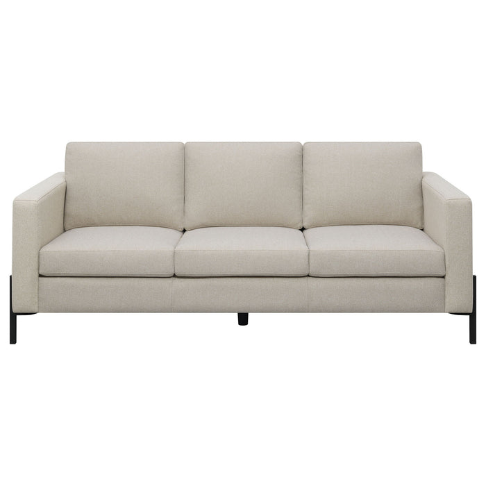 Tilly - 3 Piece Track Arm Sofa Set - Oatmeal