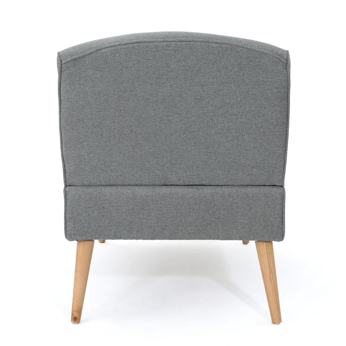 Fabric Chaise Lounge With Rubberwood Frame - Slate