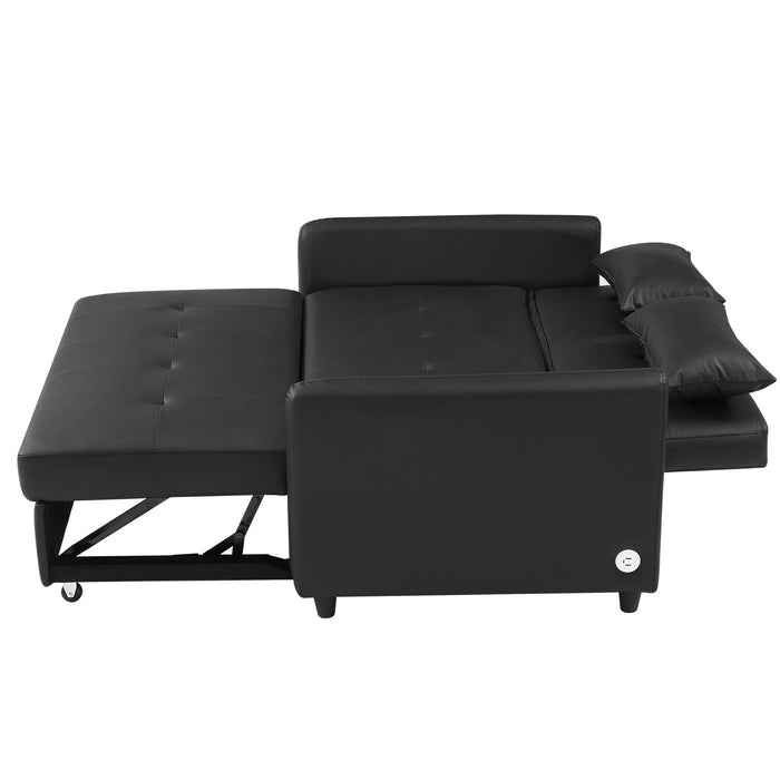 Convertible Sleeper Bed, Adjustable Oversized Armchair With 3 USB Ports