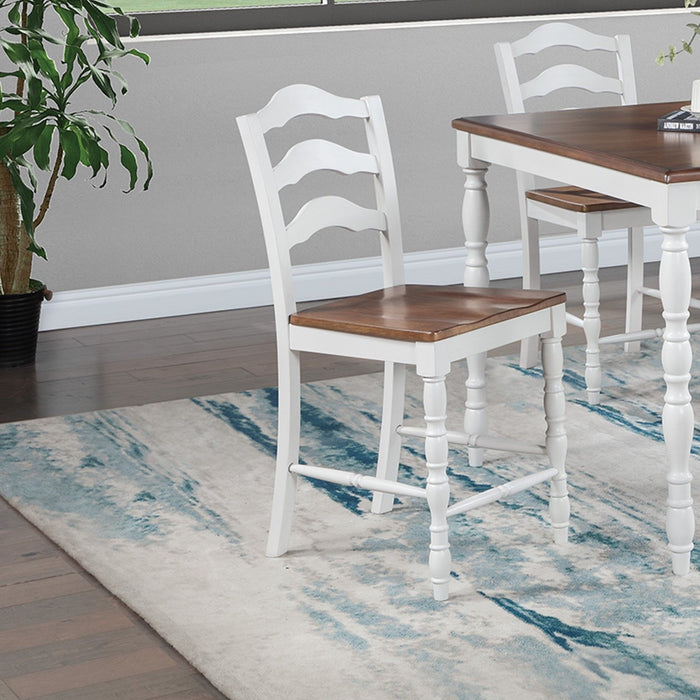 5 Piece Counter Height Dining Set With Table 4 Chairs - Oak / White
