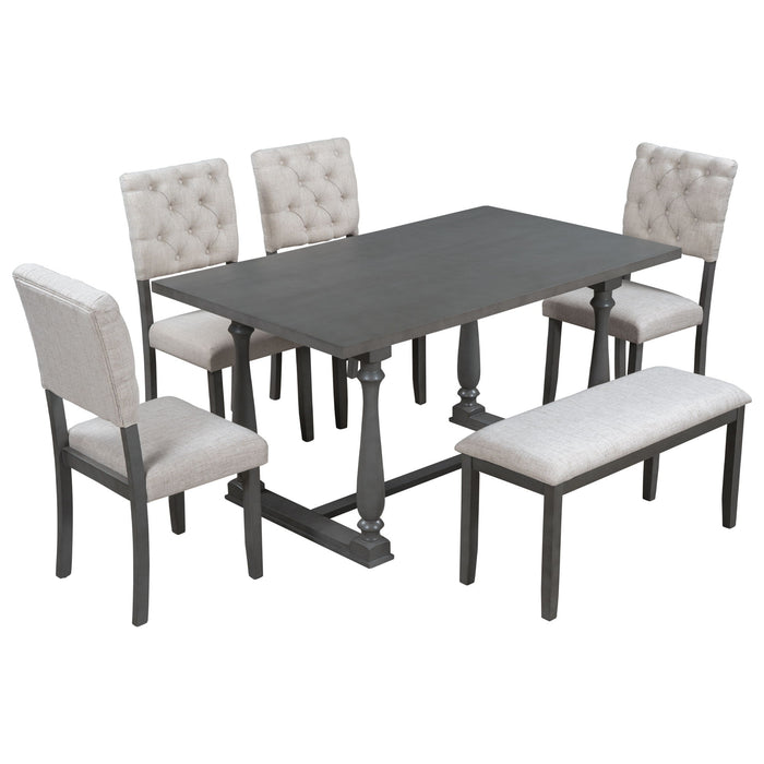 6 Piece Dining Set Retro Style