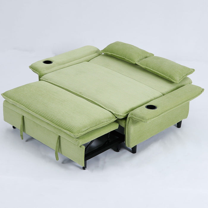 Modern Fabric Multi-Functional Sofa Bed With Adjustable Armrests And Backrests