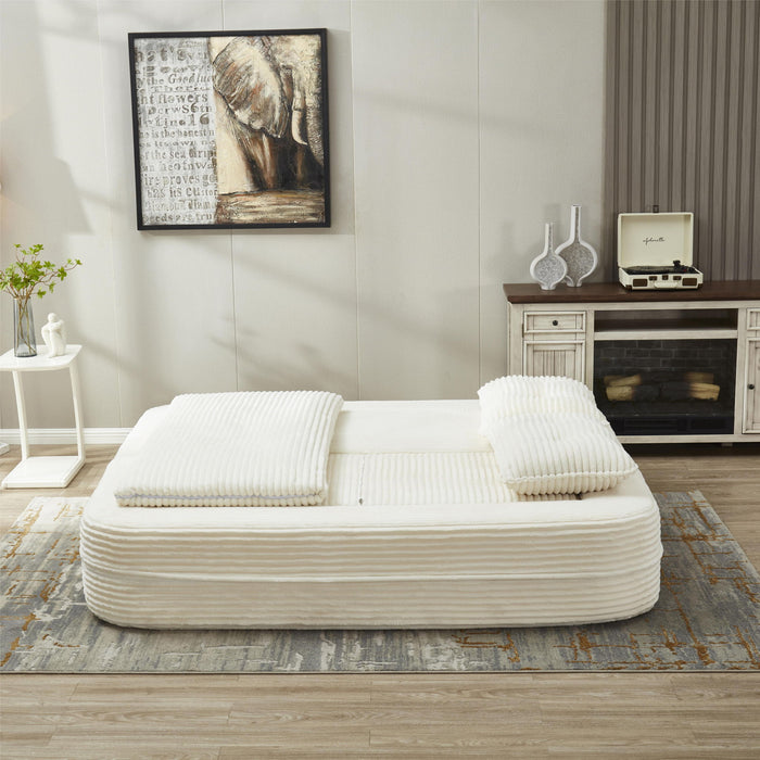 Multi Functional Sectional Sofa Bed With Independent Chaise Lounge And Functional Blanket