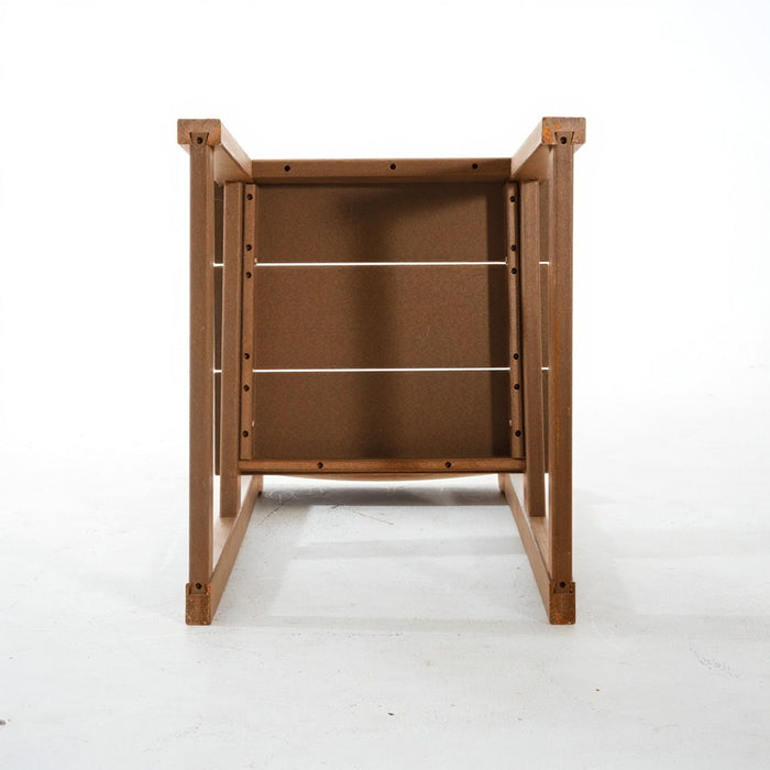 7 Piece Outdoor Dining Set For 6, Table With Umbrella Hole & 6 Armless Chairs For Backyard - Brown