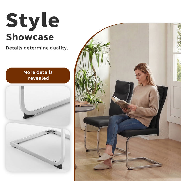 Modern Dining Chair SetWith Soft Cushion Backrest (2 Pieces)