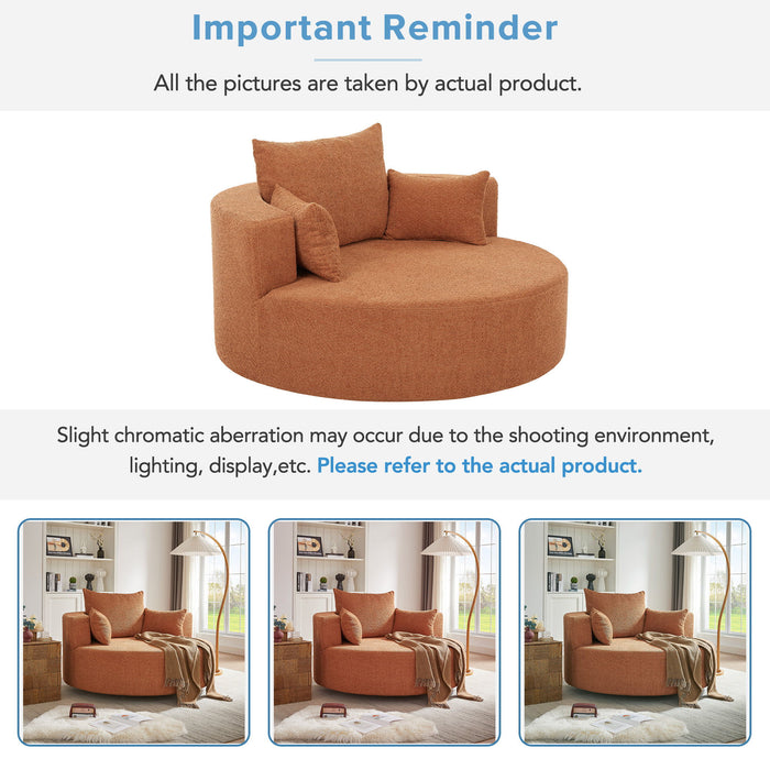 360° Swivel Accent Barrel Chair With 3 Removable Pillows For Living Room