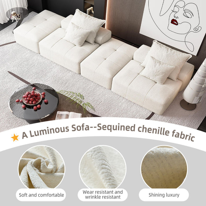 Modern Oversized Diy Combination Modular Sectional Sofa With Pillows