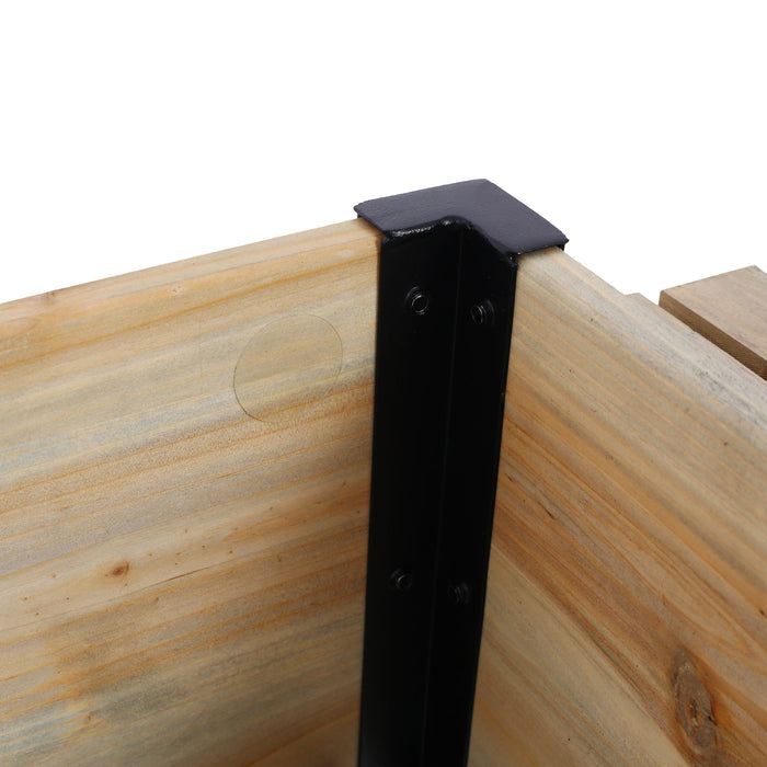 Raised Garden Bed With Metal Legs And Folding Storage Shelf