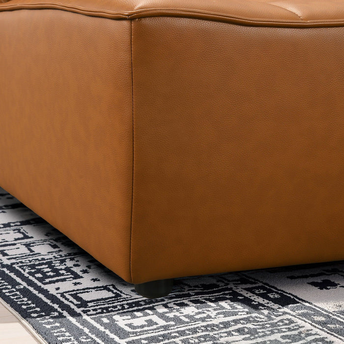 Selen - Corner Sectional Sofa With Ottoman - Cognac