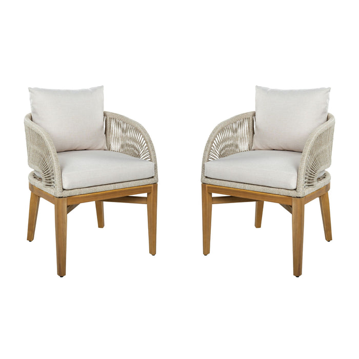 Outdoor Dining Chairs With Cushion (Set of 2)