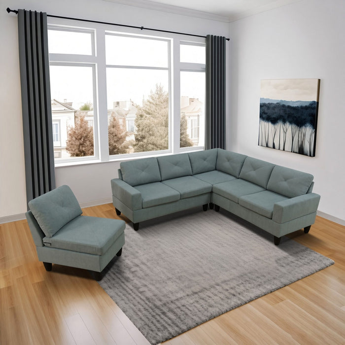 Modular L - Shaped Sectional Sofa 6 Seater 4 Piece Couch With Chaise