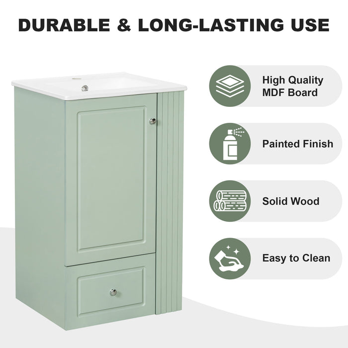 Modern Freestanding Bathroom Vanity With Sink, Soft-Close Drawer, Towel Bar