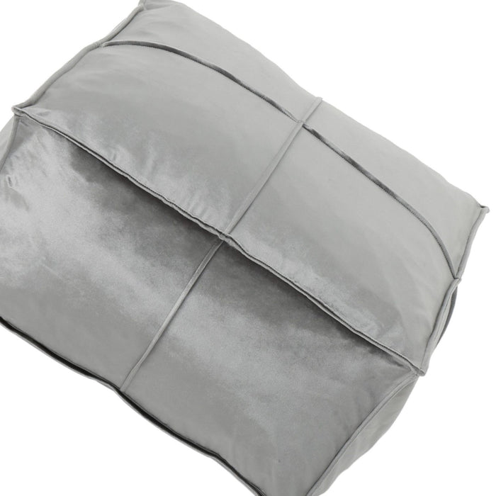 Nati - Square Pouf Ottoman And Floor Cushion - Smoke
