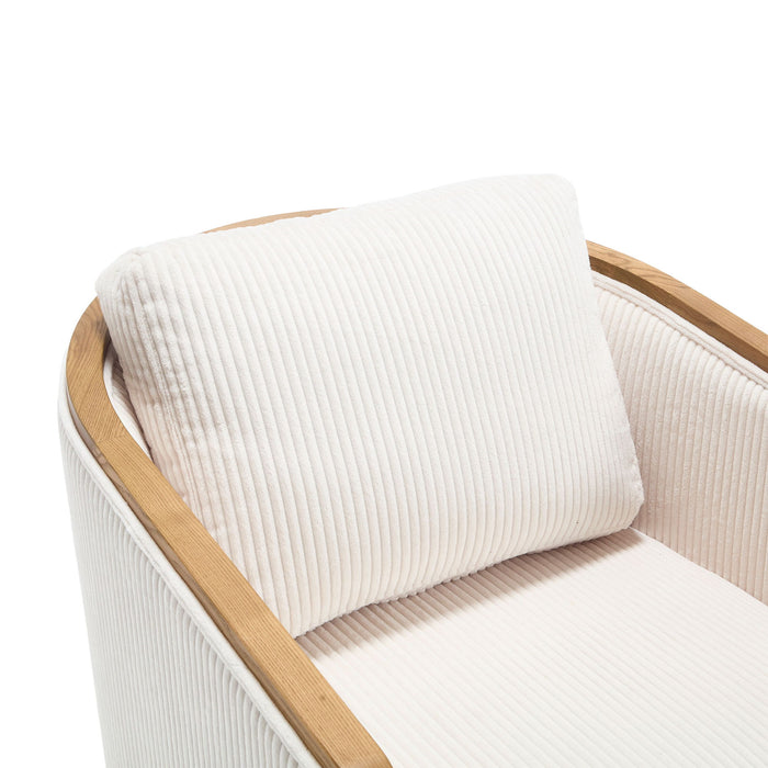 Corduroy Barrel Chair, 360 Degree Swivel