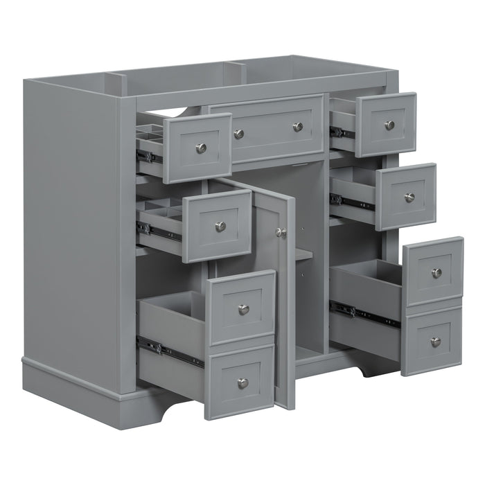 Modern Bathroom Vanity Base Only With 1 Cabinet And 6 Drawers
