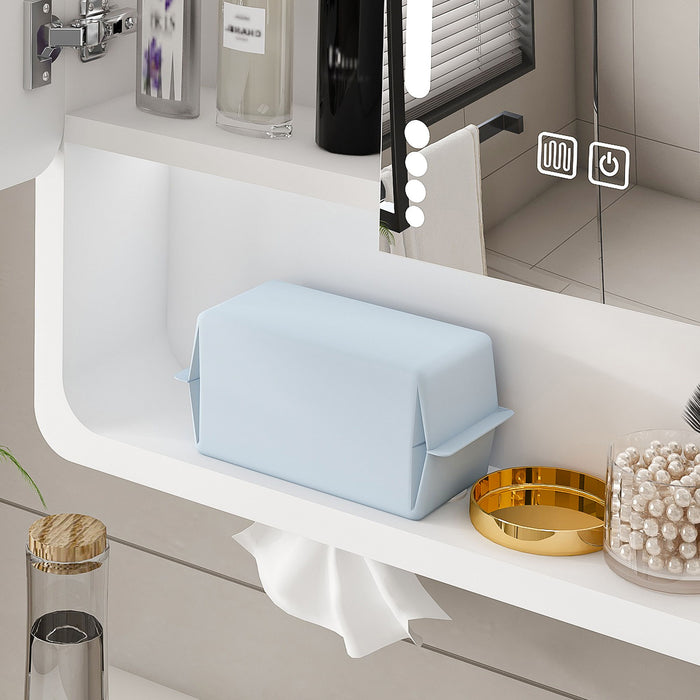 Wall Mounted Bathroom Mirror Cabinet With LED Lights, Anti Fog & Explosion Proof, Touch Control Medicine Cabinet, 3 Color Lighting - White