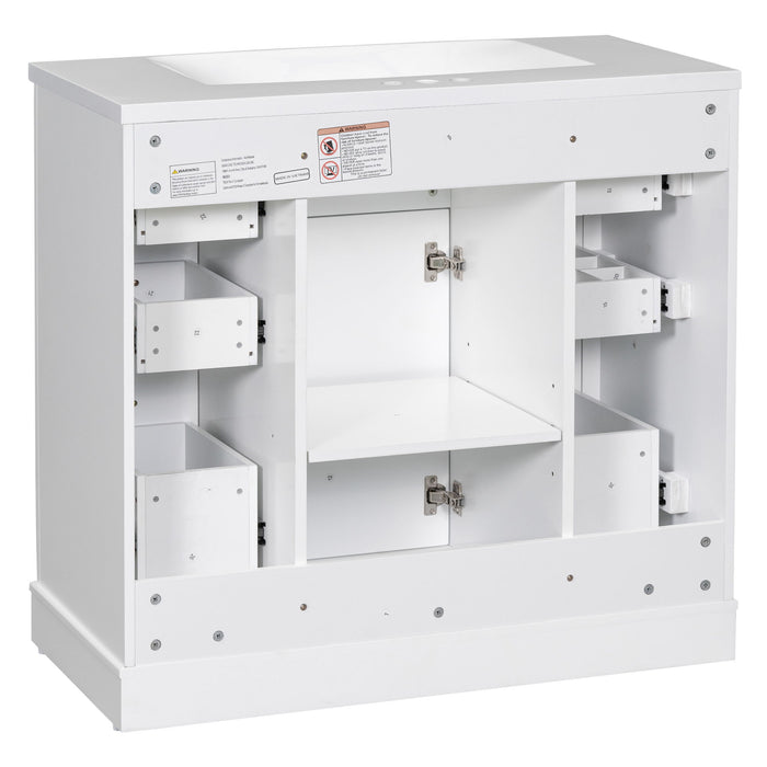 Modern Bathroom Vanity With Sink Combo, 6 Drawers And 1 Cabinet