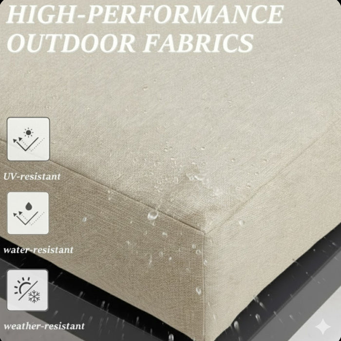 Patio All-Weather Ottomans With Thick Cushions (Set of 2)