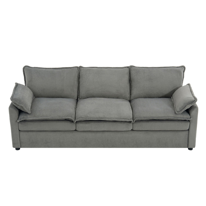 Modern 3 Seater Sofa With Side Storage Pockets For Living Room
