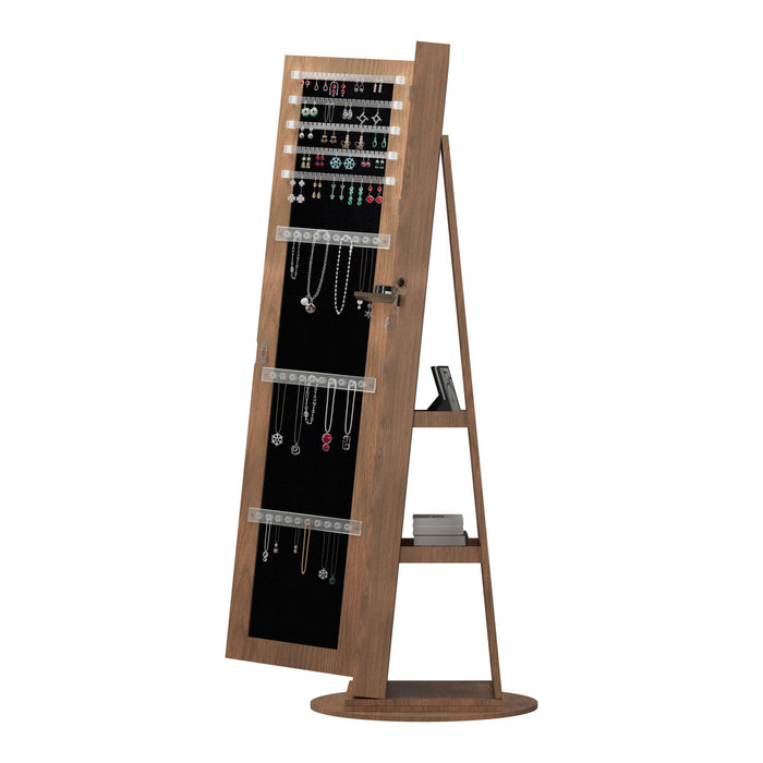 Swivel Jewelry Cabinet With Full Length Mirror