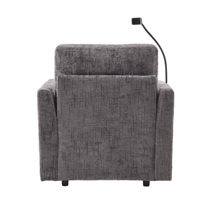 Multifunctional Chenille Recliner Sofa With Storage And Phone Bracket