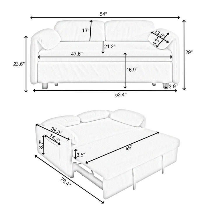 Sofa, Dual Purpose Lounge With Retractable Queen Size Bed