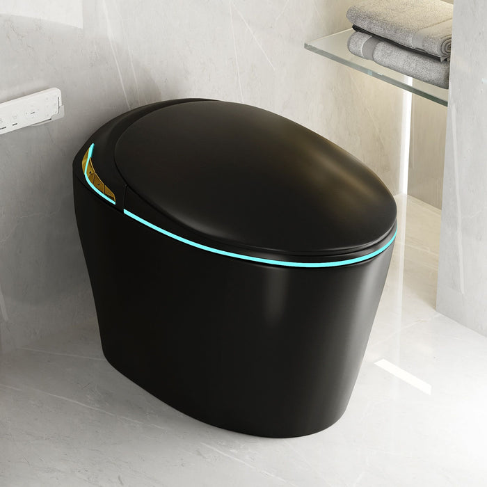 Unique Smart Toile With Built In Bidet, Auto Open / Close Seat, Foot Sensor, LED Display, Night Light, Warm Water & Dryer Ceramic