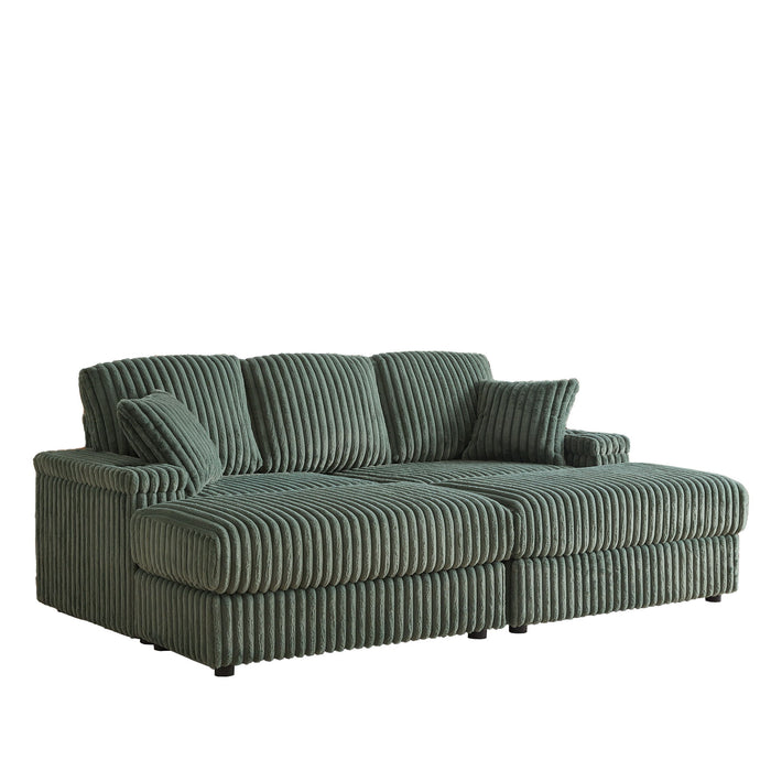 3 Seater Sofa With 2 Ottomans For Living Room