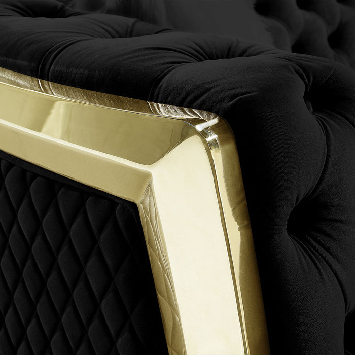 Accent Chair With Button Tufted Diamond Grid & 1 Pillow For Living Room