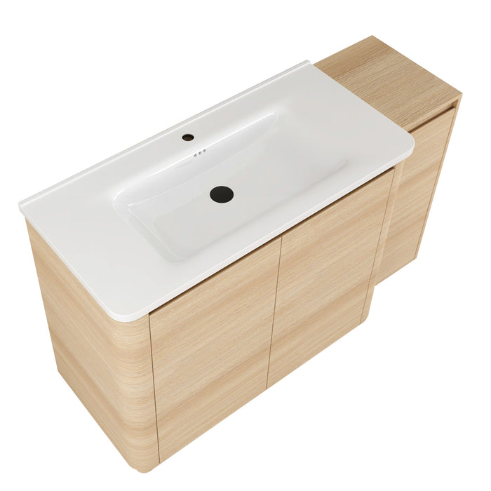 Freestanding Bathroom Vanity With Sink, 1 Small Storage Cabinet, Soft Close Door