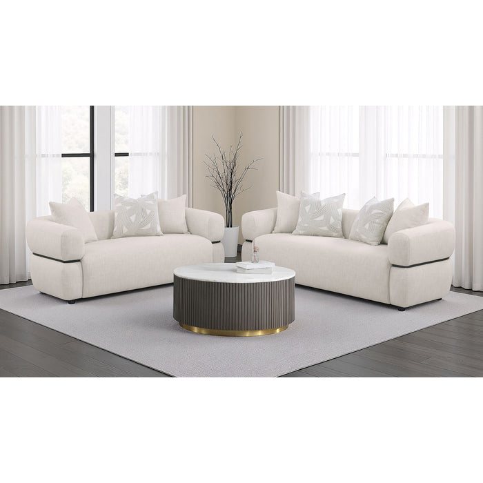 Ramsay - Round Arm Sofa - Beige