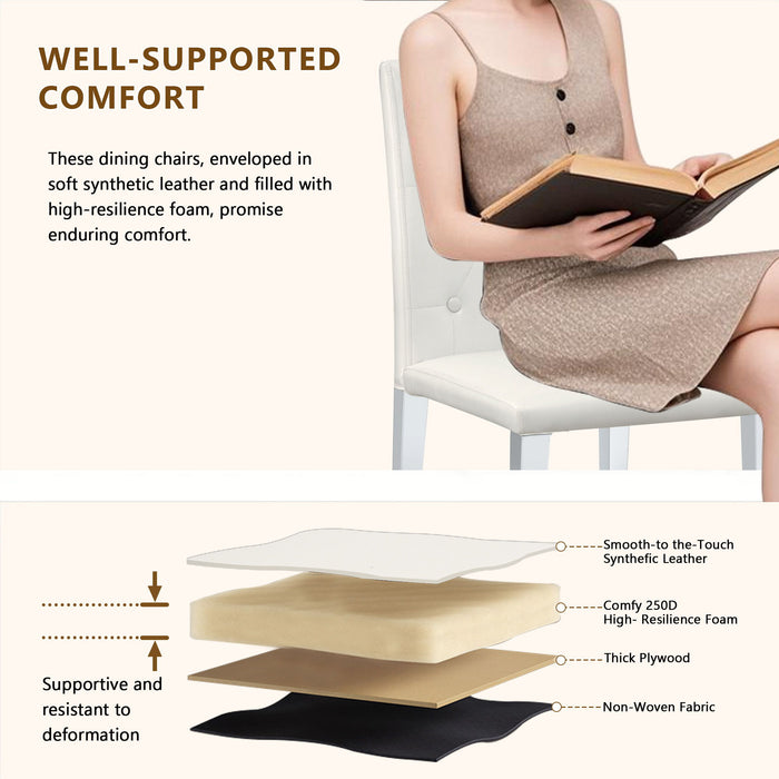 Dining Chairs With Ergonomic Buckle Backrest For Home