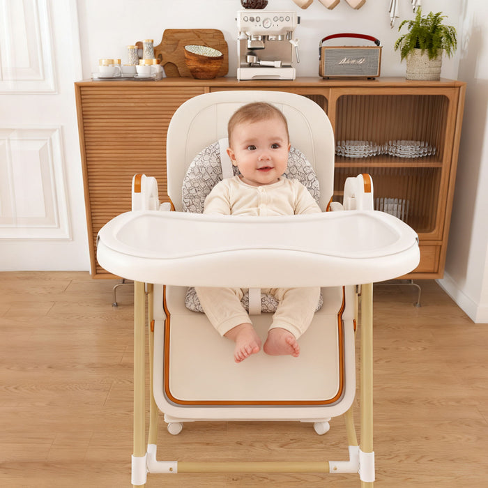 Convertible Baby High Chair To Rocker With 5 Point Harness