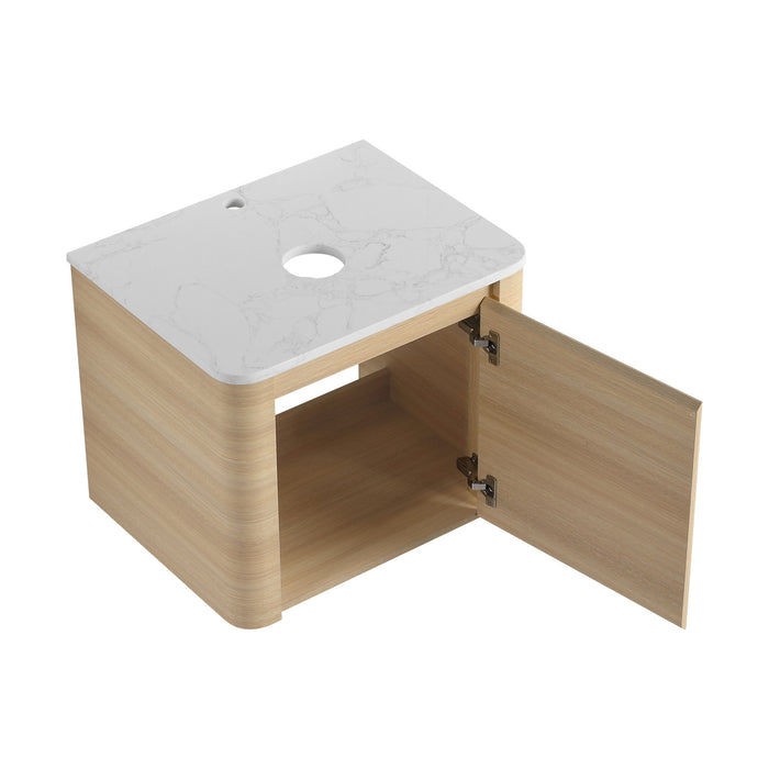Wall Mounted Bathroom Vanity With Soft Close Door, Excluding Sink