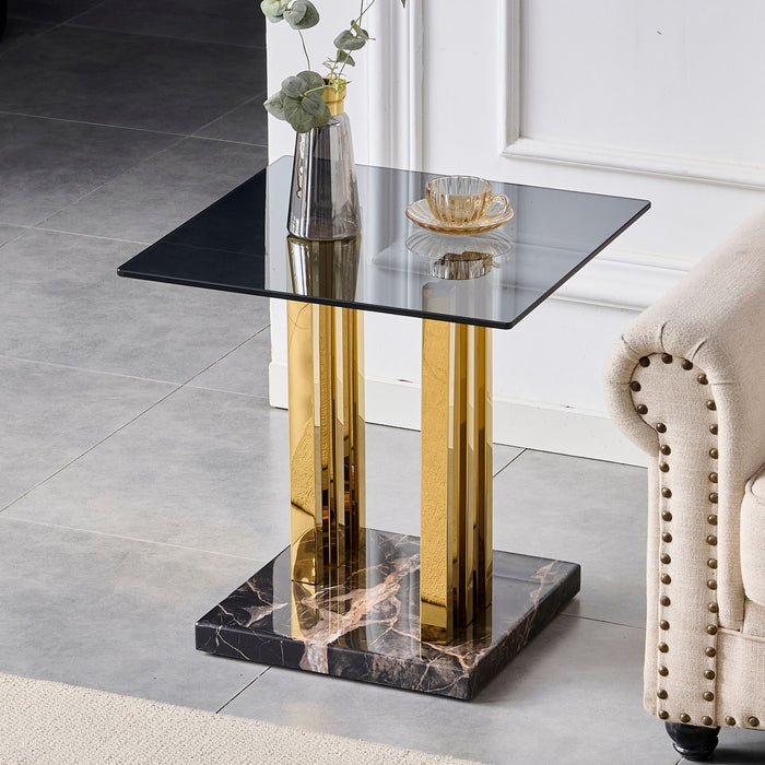 Side Table - Gray / Gold