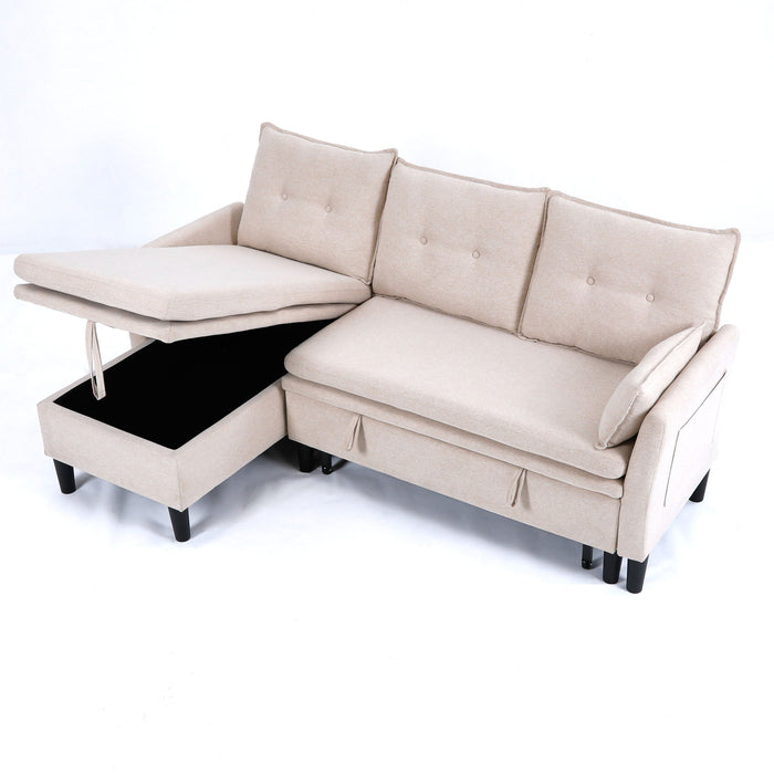 L-Shaped Reversible Chaise Sectional Sofa With Storage