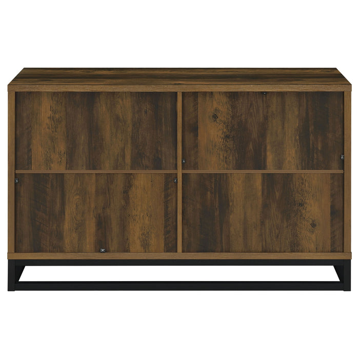 Thurston - 4 Door Accent Cabinet Carved Doors - Dark Brown