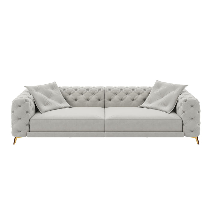 3 In 1 Convertible Sleeper, Deep Seat Pull Out Sofa Bed, Button Tufted