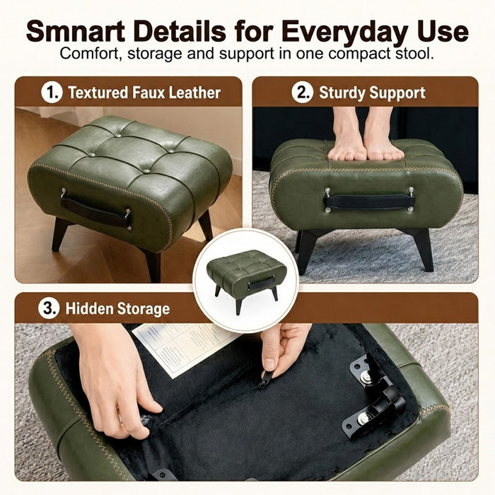 Minimalist Footstool With Hidden Storage