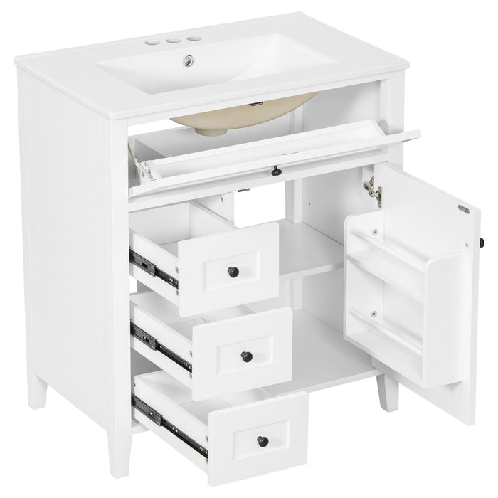 Bathroom Vanity With Sink, 3 Drawers And Adjustable Shelf, Freestanding Storage Unit
