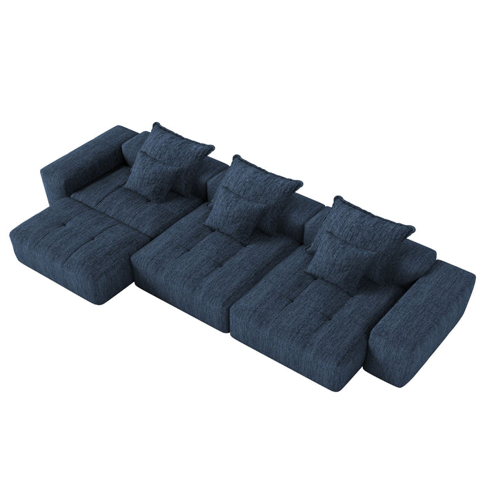 Modern Oversized Diy Combination Modular Sectional Sofa & Pillows