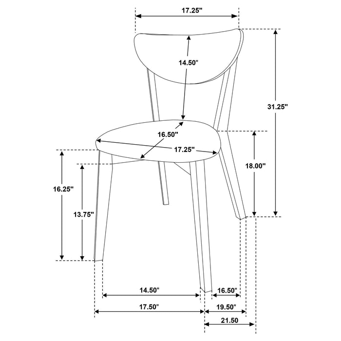 Linnea - 5 Piece Dining Set With Chairs - Dark Walnut