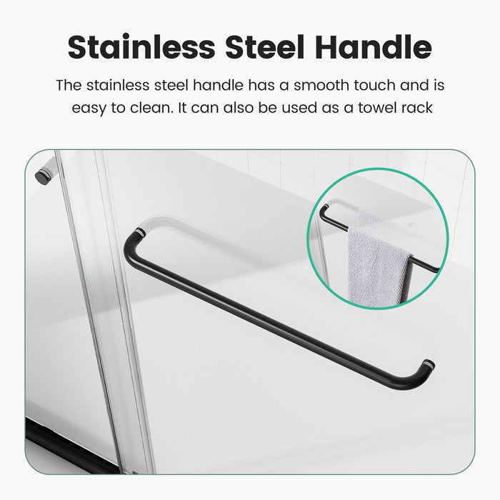 Semi Frameless Double Sliding Shower Door With Tempered Glass