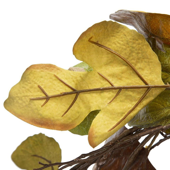 Maple Leaf Spray Green & Mustard, Botanicals Decor For Harvest Festival Fall Festival & Thanksgiving Table Decorations (Set of 12) - Green / Mustard