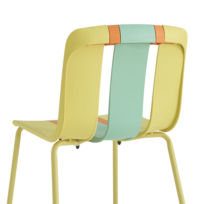 Modern Striped Blocking Single Chairs (Set of 4)