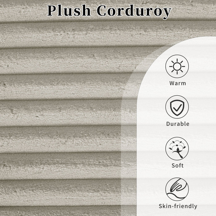 Upholstered U-Shaped Sectional Sofa With Movable Ottoman And Side Storage Pockets