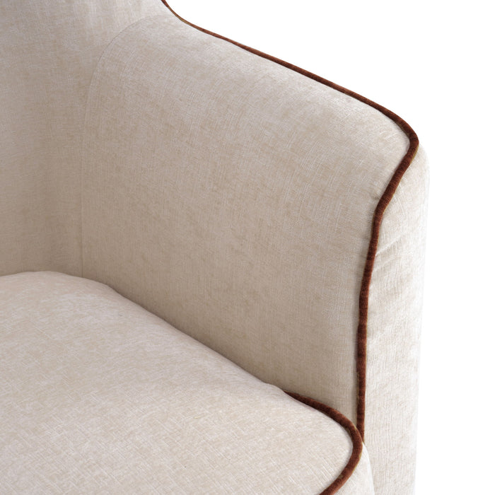 360° Swivel Accent Chair With Flared Arms