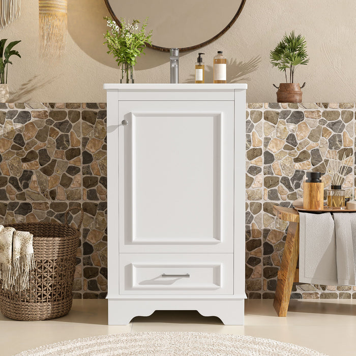 20" Bathroom Vanity With Sink, 1 Drawer, Freestanding Single Set