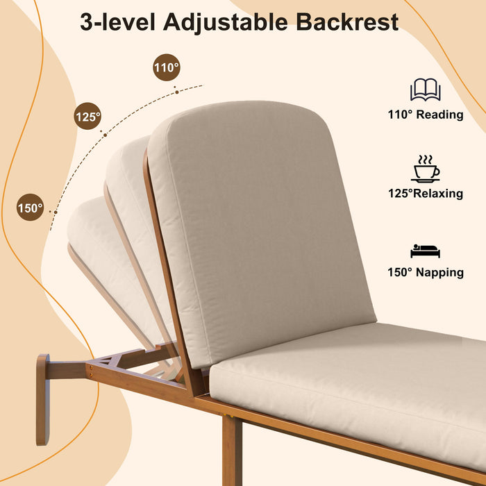 Outdoor Chaise Lounge With Adjustable Backrest
