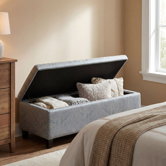 Indoor Storage Ottoman Bench With Hidden Storage - Pattern